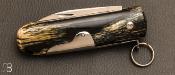 Couteau de poche Coup de Poing 10 cm Os de girafe teinté par J. Mongin