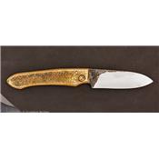 Large brass Funambule Piedmontese knife