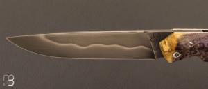  Couteau  "  Arrow " par Florian Keller - Loupe de peuplier stabilisée et lame en XC100