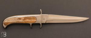   Couteau  "  Intégral Sub-Hilt 01 " fixe par Charly BENNICA - Os de girafe et ATS-34