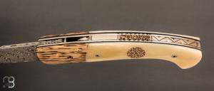   Couteau " 1515 collection Zulu " par Manu Laplace - Os et Palmier