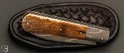 Couteau de poche Dorme mammouth et damas par Anthony Brochier