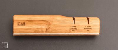   Aiguiseur manuel NEW EDGE de KAI - #2000 / 4000# + cuir - SK-S1