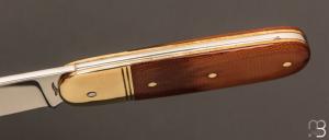    Couteau " Bouledogue  " fait main par Erwan Pincemin - Micarta vintage et lame en RWL34