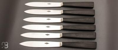  Coffret de 6 couteaux de table gamme ASTRAL par l'Atelier Blumi - Ébène