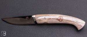  Couteau " 1515 " collection " Paris/Tokyo " par Manu Laplace - Os de renne gris