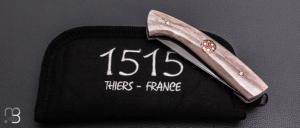  Couteau " 1515 " collection " Paris/Tokyo " par Manu Laplace - Os de renne gris