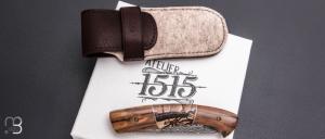  Couteau 1515 collection " Trilogie" par Manu Laplace - Ivoire de mammouth et lame damas Vegas Forge