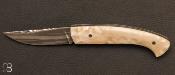 Couteau 1515 de poche collection " Primitive " par Manu Laplace - Os de renne