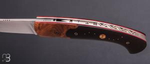   Couteau " 1515 collection Zulu " par Manu Laplace - Loupe de Thuya et ébène