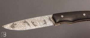   Couteau " 1820 " custom par Louis Contat - Ébène et damas de Nicolas Mestrallet
