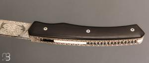   Couteau " 1820 " custom par Louis Contat - Ébène et damas de Nicolas Mestrallet