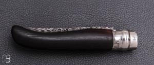  Couteau " OPI N°09 " custom par Anthony Brochier - Damas  Sandwich mosaïque et noyer