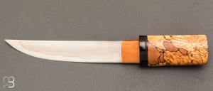   Couteau  "Aïkuchi " fixe par Citadel Dep Dep - Hêtre debout stabilisé