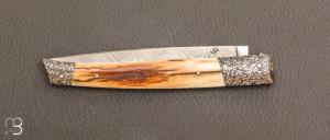 Couteau " Angel " custom par Jean-Pierre Suchéras - Damasteel et mammouth