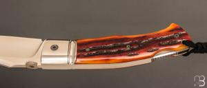   Couteau " BAD ASS " custom par Raphaël Durand - Os cerfé et lame en RWL34