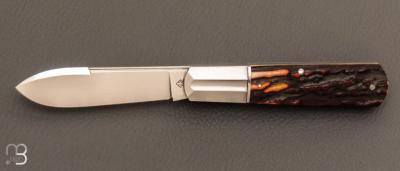 Couteau " Barlow " Amber Stag de Ken Steigerwalt