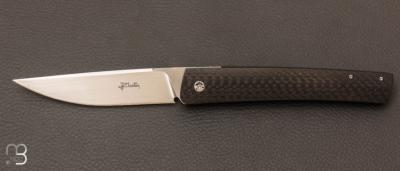 Couteau " Basic " fibre de carbone "pocket clip" de Jean Pierre Martin