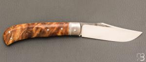    Couteau  " Big Trapper " par Laurent Gaillard - Fourche de peuplier stabilisée et 90McV8