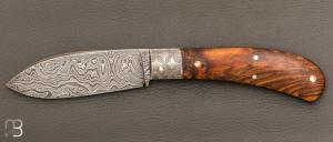   Couteau  " Bombé " custom de Jérôme Bellon - Pistachier et damas