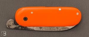  Couteau " Bouledogue Français " piémontais en G10 orange - Julien Maria