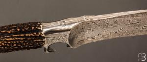  Couteau " Bowie Sub hilt  " de Samuel Lurquin - Damas et cerf sambar