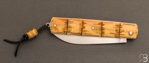    Couteau " Canif " custom par David Breniere - Buis sculpté et Elmax