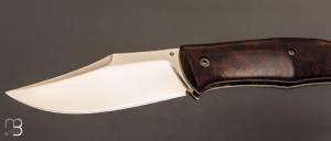   Couteau " Cim Very Bad " custom lock-back par Raphaël Durand - Bois de fer et lame RWL34