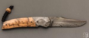   Couteau  " Clint " par Florian Keller - Mammouth et damas plume