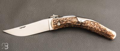Couteau de chasse " Cornillon 12CM " Bois de cerf par J. Mongin