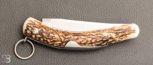 Couteau de chasse " Cornillon 12CM " Bois de cerf par J. Mongin