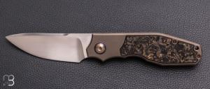    Couteau " Creed " custom framelock par Thierry Savidan - Titane et Fatcarbon