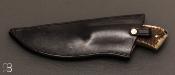 Couteau " Cros" de Benoit Maguin - Corne de bélier et lame 90McV8