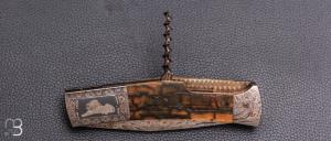  Couteau Nordique Custom pliant de Jukka Hankala - Mammouth damas