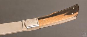  Couteau  "  Déclic " custom par Rémi Lavialle - Ebène royale et lame en RWL34