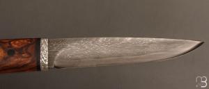 Couteau Droit par Jean Paul Sire - Bois de fer et Damas multi-barreaux