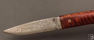 Couteau Droit par Jean Paul Sire - Bois de fer et Damas multi-barreaux