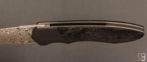    Couteau  "  Duc9  " custom par Nicolas Kowal - Fibre de carbone et la en Damasteel® Aegir