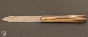   Couteau  "  Effilé "  par Adrien Vautrin - Corne blonde et 14c28n