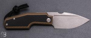  Couteau " Elementak " de GTKnives - Thomas Gony - G10 Black / Tan / Khaki et RWL34 stonewash