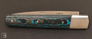 Couteau de poche modèle "Espadon" par Jean Paul Tisseyre - Fatcarbon bleu
