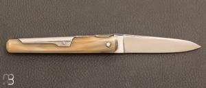 Couteau de poche Facette 10 cm corne blonde par J. Mongin