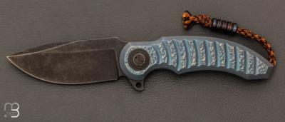  Couteau " Ferox Prototype "pliant de Gudy van Poppel - Titane et Böhler N690