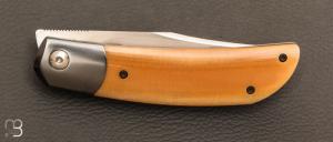    Couteau " Foxy " custom par Maxime Belzunce - Micarta et RWL34