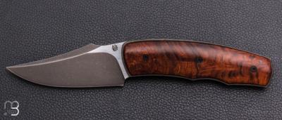   Couteau " Front-flipper custom " par Fabrice Delbart - Forge Celtique - Bois de fer et lame en RWL34