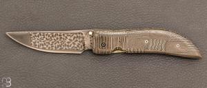  Couteau  "  Full damas " de poche custom par Johnson, R.B.