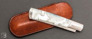   Couteau " Gentleman " pliant artisanal de Cyril Kalisz - Nacre et RWL34