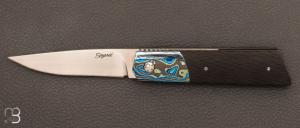 Couteau  "  Gentleman " custom de Stéphane Sagric - Fatcarbon Zircuti et lame en RWL34
