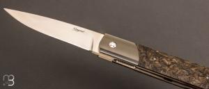 Couteau "  Gentleman XL " custom de Stéphane Sagric - Fatcarbon® Dark Matter Gold et Zirconium