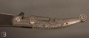    Couteau " Gitano Custom "pliant de Gudy van Poppel - Titane et Böhler N690